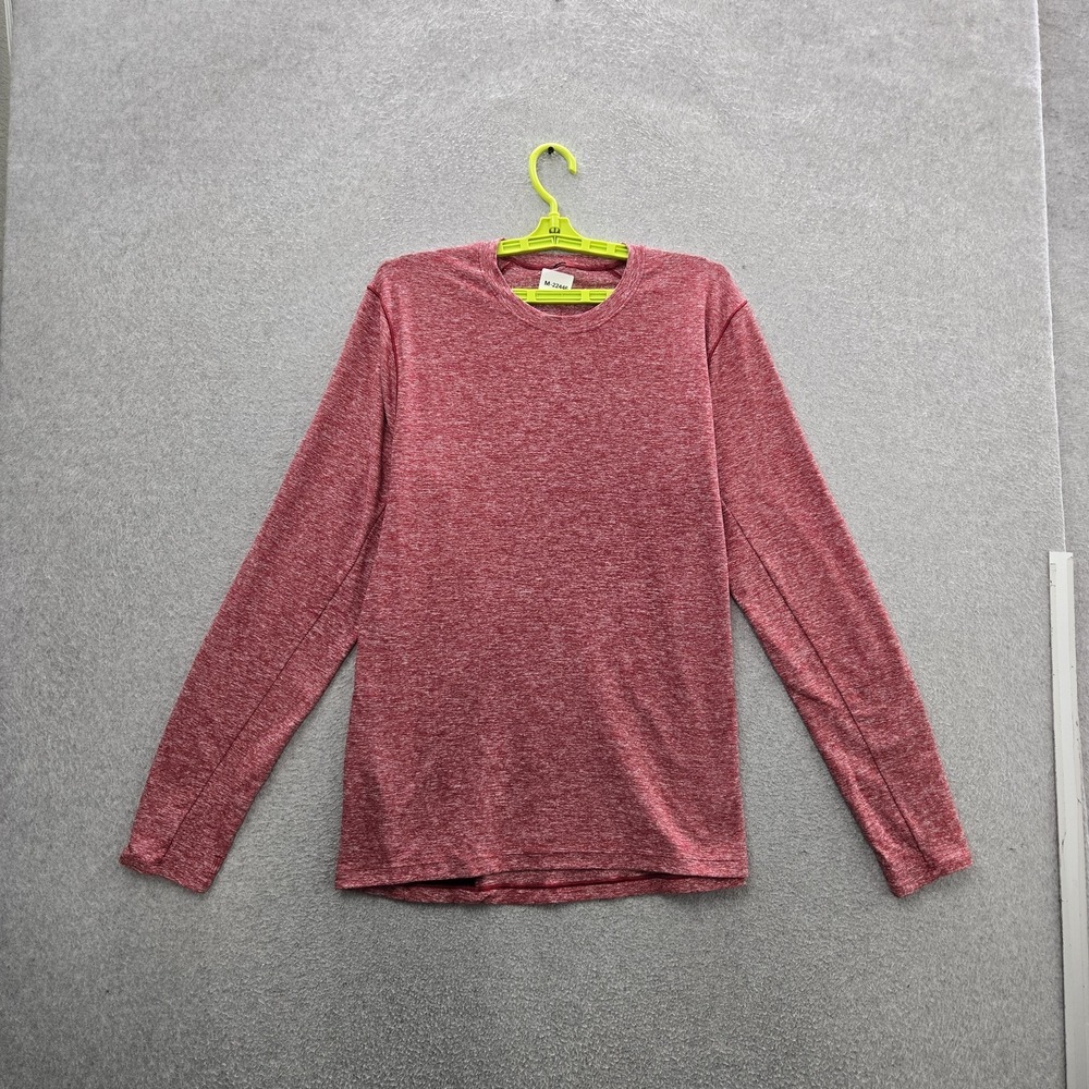 Lululemon Men Shirt L Red Heather‎ Surge Warm Activewear Crew Neck Pullover